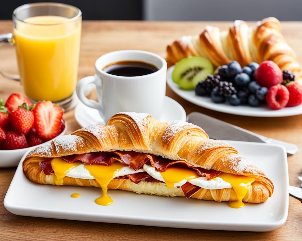 bacon egg and cheese croissant