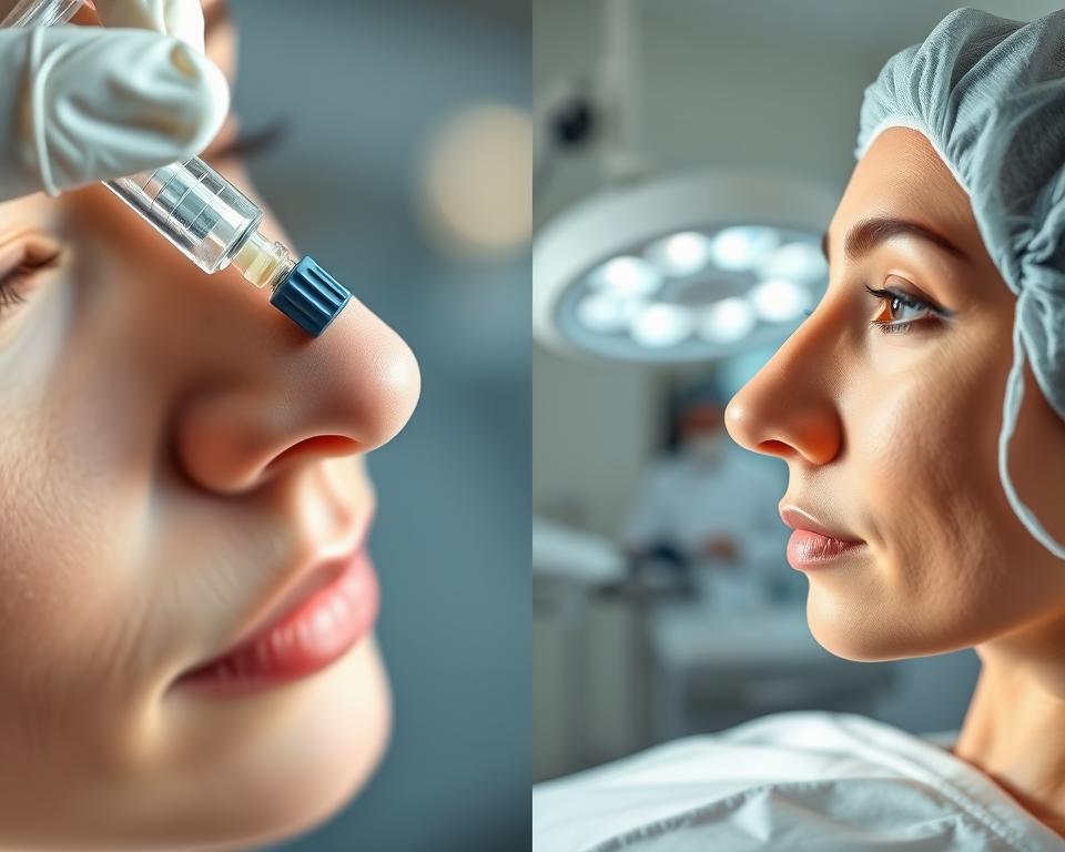 nose fillers vs. surgical rhinoplasty